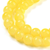 Baking Painted Imitation Jade Glass Round Bead Strands, Yellow, 6.5mm, Hole: 1.5mm, about 135~140pcs/strand, 31.8 inch, 20Strand/Set