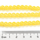 Baking Painted Imitation Jade Glass Round Bead Strands, Yellow, 6.5mm, Hole: 1.5mm, about 135~140pcs/strand, 31.8 inch, 20Strand/Set