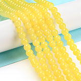 Baking Painted Imitation Jade Glass Round Bead Strands, Yellow, 6.5mm, Hole: 1.5mm, about 135~140pcs/strand, 31.8 inch, 20Strand/Set