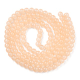 Baking Painted Imitation Jade Glass Round Bead Strands, PeachPuff, 6.5mm, Hole: 1.5mm, about 135~140pcs/strand, 31.8 inch, 20Strand/Set