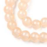 Baking Painted Imitation Jade Glass Round Bead Strands, PeachPuff, 6.5mm, Hole: 1.5mm, about 135~140pcs/strand, 31.8 inch, 20Strand/Set