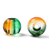 Mixed Style & Mixed Color Round Spray Painted Glass Beads, 6mm, Hole: 1mm, about 200pcs/bag