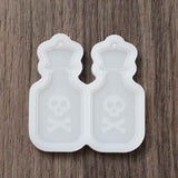 DIY Pendant Silicone Molds, Resin Casting Molds, For UV Resin, Epoxy Resin Jewelry Making, Bottle, White, 57x56x6mm, Hole: 1.5mm, Inner Diameter: 49x23mm