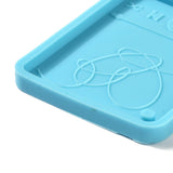 DIY Silicone Pendant Molds, for Keychain Making, Resin Casting Molds, For UV Resin, Epoxy Resin Jewelry Making, Mp3 Media Player, Deep Sky Blue, 70x56x6mm, Hole: 4mm, Inner Diameter: 51x65mm