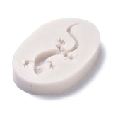 DIY Gecko Silicone Molds, Resin Casting Molds, For UV Resin, Epoxy Resin Jewelry Making, Floral White, 75x47x9mm, Inner Diameter: 64x24mm