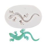 DIY Gecko Silicone Molds, Resin Casting Molds, For UV Resin, Epoxy Resin Jewelry Making, Floral White, 75x47x9mm, Inner Diameter: 64x24mm