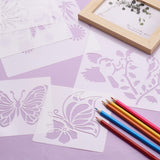 Floral & Butterfly Pattern PET Drawing Stencil