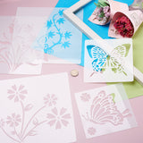 Floral & Butterfly Pattern PET Drawing Stencil