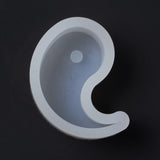 5 pc Magatama Half Ying and Yang Silicone Molds, Scented Candle Making Molds, Soap Making Mold, White, 9.1x6.6x3.3cm, Inner Diameter: 7.6x5.3cm