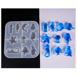 Silicone Molds, Resin Casting Molds, For UV Resin, Epoxy Resin Jewelry Making, Ocean Style, White, 13.8x15x1.9cm