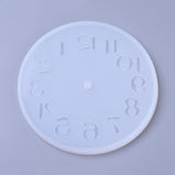 Silicone Molds, Resin Casting Molds, For UV Resin, Epoxy Resin Jewelry Making, Flat Round with Clock, White, 150.5x9mm