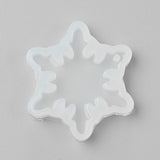 Food Grade Pendant Silicone Molds, Fondant Molds, For DIY Cake Decoration, Chocolate, Candy, UV Resin & Epoxy Resin Jewelry Making, Snowflake, White, 49x45x8mm