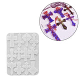 DIY Cross Pendant Silicone Molds, Resin Casting Molds, for UV Resin, Epoxy Resin Jewelry Making, White, 233x174x5mm, Hole: 2mm, Inner Diameter: 68mm