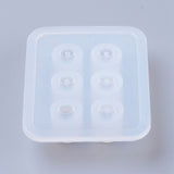 Silicone Bead Molds, Resin Casting Molds, For UV Resin, Epoxy Resin Jewelry Making, Abacus, White, 8.2x7.1x1.2cm, Hole: 2.5mm, Inner Size: 16mm