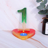 3PCS DIY Candle Silicone Molds Making, for UV Resin, Epoxy Resin Jewelry Making, Number, White, 13.4x6.85x1.3cm