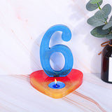 3PCS Number DIY Candle Silicone Molds Making, for UV Resin, Epoxy Resin Jewelry Making, Num.6, 13.7x7.8x1.3cm