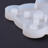 5PCS Bear DIY Candle Holder Silicone Molds, Resin Casting Molds, For UV Resin, Epoxy Resin Jewelry Making, White, 13.3x9.9x1cm, Candle Tray: 3.8cm