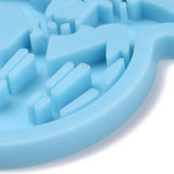 Castle with Bat Pendant Silicone Molds, Resin Casting Molds, for UV Resin & Epoxy Resin Jewelry Making, Halloween Theme, Light Sky Blue, 78x68x6mm, Hole: 4mm