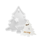 Christmas Tree Pendant Silicone Molds, Resin Casting Molds, for UV Resin & Epoxy Resin Jewelry Making, White, 68x67x8.5mm, Hole: 3mm