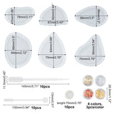 Mixed Shapes Silicone Molds, Resin Casting Molds, For UV Resin, Epoxy Resin Craft Making, with UV Gel Nail Art Tinfoil, Plastic Stirring Rod & Pipettes, White, Silicone Molds: 6pcs/set