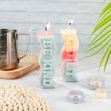 1 Bag 2 Style Candle Silicone Mold BE Kind Wave Pillar Resin Mould Resin Casting Mold WhiteSmoke Get Lit Candle Ornament Making Mold for Aromatherapy Candle Soaps Making