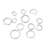 12 Styles 304 Stainless Steel Jump Rings Sets, Open Jump Rings, Round Ring, Stainless Steel Color, 4~8x0.7~1mm, inner diameter: 2.4~6mm, 865pcs/box