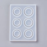 Silicone Ring Molds, Resin Casting Molds, For UV Resin, Epoxy Resin Jewelry Making, White, 83x59x8mm, Inner Size: 18mm and 19mm