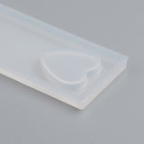 Silicone Bookmark Molds, Resin Casting Molds, For UV Resin, Epoxy Resin Jewelry Making, Heart, White, 90x26x5mm, heart: 16x16mm