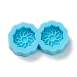 DIY Pendant Silicone Molds, for Earring Makings, Resin Casting Molds, For UV Resin, Epoxy Resin Jewelry Making, Flower, Deep Sky Blue, 16.5x30x6mm, Inner Diameter: 12mm