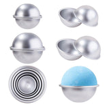 1 Set DIY Soap Making, Aluminium Alloy Bath Bomb Mold, for Bath Bombs Handmade Soaps, Half Round, Silver, 56x25mm/78x35mm/67.5x34mm/46.5x21mm/92x48mm, 10pcs/set