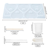 DIY Silicone  Molds Kits, with Heart Ouija Board Planchette Silicone Molds, Silicone Measuring Cup, Plastic Transfer Pipettes, Disposable Latex Finger Cots, Birch Wooden Sticks, White, 27pcs/set