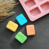 3 pc Food Grade Silicone Molds, Fondant Molds, for DIY Cake Decoration, Chocolate, Candy, Soap, Ice Hockey Mold, China Mahjong Shape, Pink, 204x154x18mm