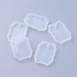 Pendant Silicone Molds, Resin Casting Molds, For UV Resin, Epoxy Resin Jewelry Making, White, Inner Size: 7.3x5.3x1.2cm, Hole: 0.5cm