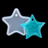 Pendant Silicone Molds, Resin Casting Molds, For UV Resin, Epoxy Resin Jewelry Making, Star, White, 69x57x12mm, Hole: 5mm