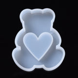 Shaker Molds, Silicone Quicksand Molds,Resin Casting Molds , For UV Resin, Epoxy Resin Jewelry Making, Bea, White, 77.5x64.5x13.5mm, Inner Diameter: 69.5x58mm