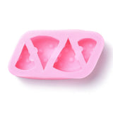 2 pc Food Grade Silicone Cheese Candle Molds, Fondant Molds, for Homemade Beeswax Candle Soap Making, Hot Pink, 55x102x27mm