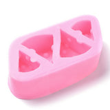 2 pc Food Grade Silicone Cheese Candle Molds, Fondant Molds, for Homemade Beeswax Candle Soap Making, Hot Pink, 55x102x27mm