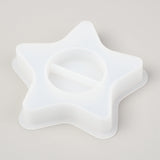 3PCS Star Candle Holder Silicone Molds, Resin Casting Molds, For UV Resin, Epoxy Resin Craft Making, White, 120x124x21mm, Flat Round: 54mm