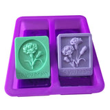 2 pc Carnation Flower Silicone Molds, Food Grade Molds, For DIY Cake Decoration, Candle, Chocolate, Candy, Soap, Purple, 169x142x30mm, Inner Diameter: 70x57mm