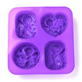 2PCS Angel Silicone Molds, Food Grade Molds, For DIY Cake Decoration, Candle, Chocolate, Candy, Soap, Purple, 177x165x28mm, Inner Diameter: 68~77x57.5~74mm