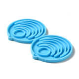 DIY Flat Round with Sun & Moon Pendant Silicone Molds, Resin Casting Molds, for UV Resin & Epoxy Resin Jewelry Making, Deep Sky Blue, 52.5x98x4mm, Hole: 2mm, Inner Diameter: 50x46mm