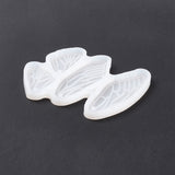 Butterfly Wings Pendant Silicone Molds, Resin Casting Molds, for UV Resin, Epoxy Resin Jewelry Making, White, 152x61x5mm, Hole: 2mm, Inner Diameter: 14x28.5mm and 17x48.5mm