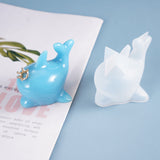 3D Dolphin Silicone Molds, Resin Casting Molds, For UV Resin, Epoxy Resin Jewelry Making, White, 87x56x29mm