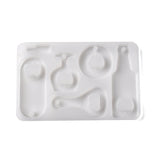 DIY Bottle Opener Silicone Molds, Resin Casting Molds, For DIY UV Resin, Epoxy Resin Craft Making, Round & Cup & Rectangle, White, 240x155x10mm