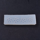 Silicone Molds, Resin Casting Molds, For UV Resin, Epoxy Resin Jewelry Making, Flower, White, 27x87x9mm, Inner: 18mm