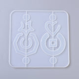 Earring Pendant Silicone Molds, Resin Casting Molds, For UV Resin, Epoxy Resin Jewelry Making, Mixed Shapes, White, 156x153x6mm, Hole: 1.5mm