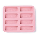 5 pc Food Grade Silicone Molds, Fondant Molds, For DIY Cake Decoration, Chocolate, Candy, Soap Making, Beeswax, Pink, 183x155x18.5mm, Rectangle: 75.5x24.5mm