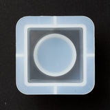 10PCS Square Candle Holder Silicone Molds, Resin Casting Molds, for UV Resin & Epoxy Resin Craft Making, White, 70x70x40mm, Tray: 39.5mm, Inner Diameter: 51x51mm