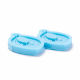 DIY Pendant Silicone Molds, for Earring Making, Resin Casting Molds, For UV Resin, Epoxy Resin Jewelry Making, Oval with Flower, Sky Blue, 44x61x6mm, Hole: 2mm, Inner Diameter: 38x27mm