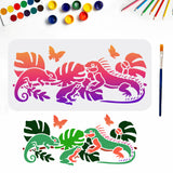 Lizard Pattern Drawing Painting Stencils with Paint Brush